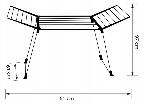 Erga Model 205, stabilní rozkládací sušák na prádlo 170x61x97 cm, bílá-šedá, ERG-SEP-10SUSSTOVIS17