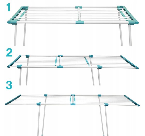 Erga Model 306U, stabilní teleskopický sušák na prádlo 202x55x92 cm, bílá-zelená, ERG-SEP-10SUSSTOPROFE