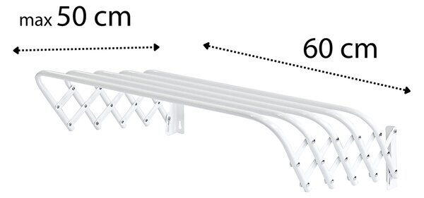 Erga Model 103 super, nástěnný rozkládací sušák prádla 60,5x9x15 cm, bílé, ERG-SEP-10SUSHARSUP60