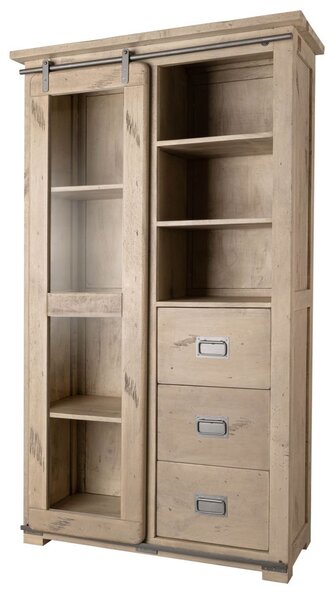 IRON Vitrína Mango 100x45x175 bělená, lakovaná
