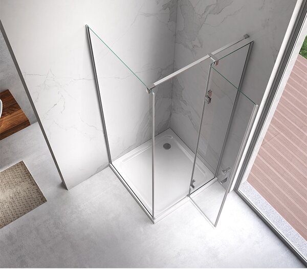 BPS-koupelny Čtvercový sprchový kout HYD-SK01B 80x80 chrom/transparent + vanička HYD-SSV-ST02A bílá