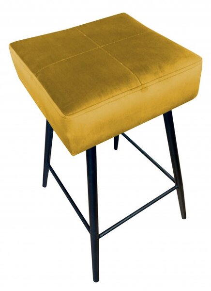 Čalouněná barová stolička Drines žlutá