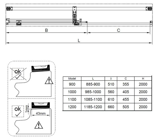 BPS-koupelny Posuvné sprchové dveře HYD-ATA-CH-A 90 chrom/transparent pro instalaci do niki - bez vaničky
