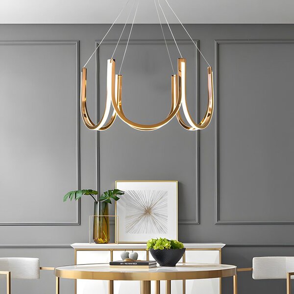 Toolight Toolight, LED závěsné svítidlo 77cm, 75W, 4000K, 4000lm, APP1749-CP, zlatá lesklá, OSW-06064