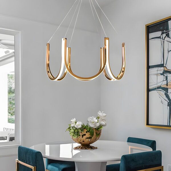Toolight Toolight, LED závěsné svítidlo 77cm, 75W, 4000K, 4000lm, APP1749-CP, zlatá lesklá, OSW-06064
