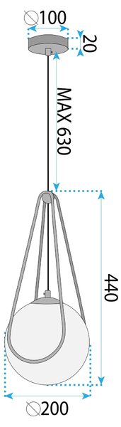 Toolight Závěsné osvětlení Modern D34 APP1793-1CP 20cm zlaté