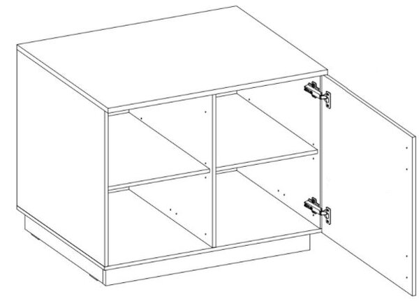 Komoda s dvířky 100 cm Lirgen bilá/catania