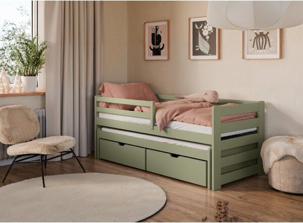 Legno Dětská rozkládací postel Senso olivová Rozměr (cm): 80x160