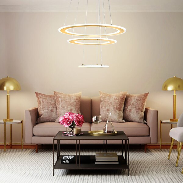 Toolight Toolight, LED stropní svítidlo 46cm, 100W, LED G041-3CP, zlatá matná, OSW-06308