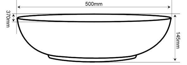 BPS-koupelny Keramické umyvadlo na desku HYD-KI-WH-MOD6-500 50x37 cm, bílé/zlaté