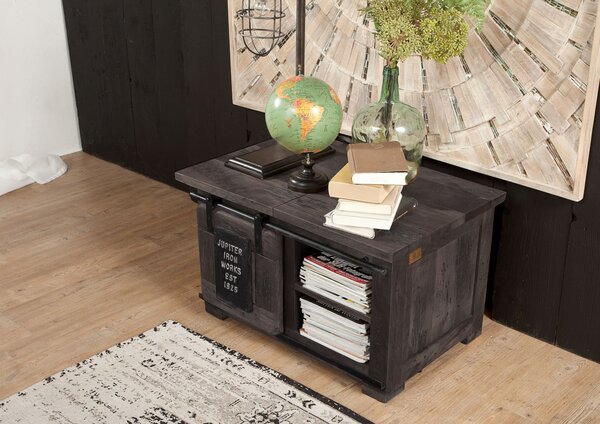 IRON Truhla Mango 76x51x46 šedá, lakovaná