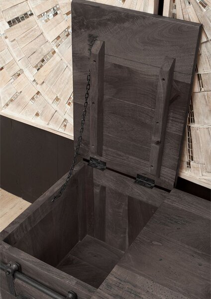 IRON Truhla Mango 76x51x46 šedá, lakovaná