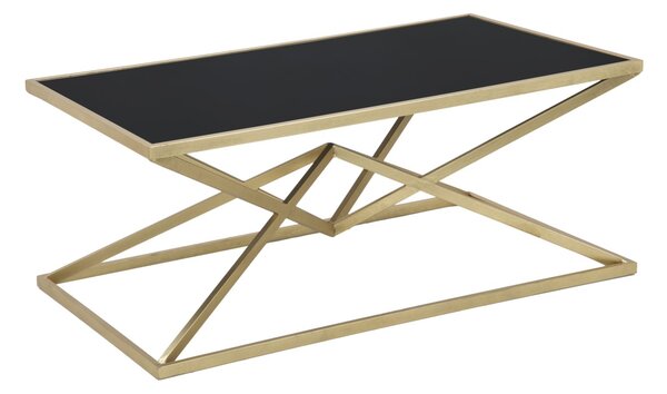 Konferenční stolek Mauro Ferretti Pyrmo 110x60x45 cm, zlatá/černá