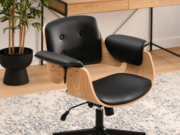 Designová židle ELIN - dub / černá
