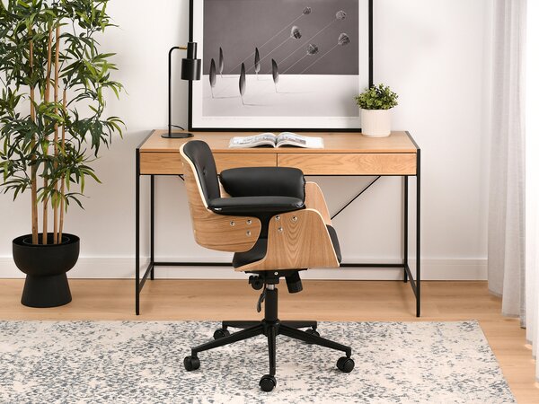 Designová židle ELIN - dub / černá