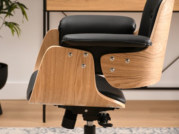 Designová židle ELIN - dub / černá