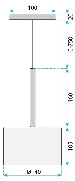 Toolight Závěsné skleněné osvětlení APP1701-1CP GREY A