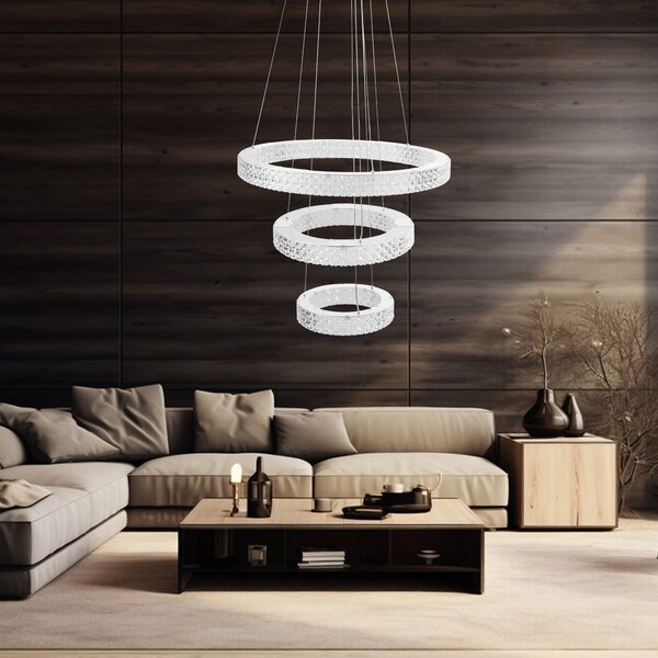 Toolight Toolight, LED stropní svítidlo 60cm, 76W, 4000K, MS008-CP, chromová, OSW-09618