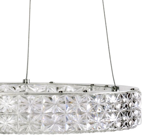 Toolight Toolight, LED stropní křišťálové svítidlo 40cm, 24W, 4000K, MS004-CP, chromová, OSW-09614