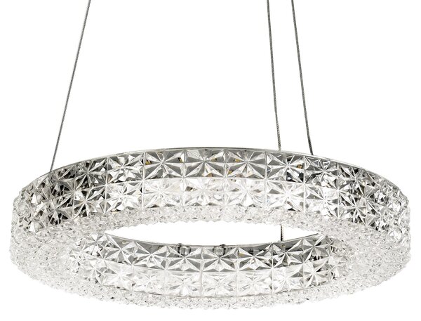 Toolight Toolight, LED stropní křišťálové svítidlo 40cm, 24W, 4000K, MS004-CP, chromová, OSW-09614