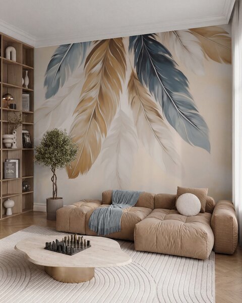 Fototapety Abstraktní peří, imitace malby, Fototapety peří, w05845 : uwalls.cz