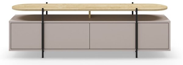 Šedo-béžový TV stolek v dekoru dubu 160x48 cm Hinoa – Marckeric