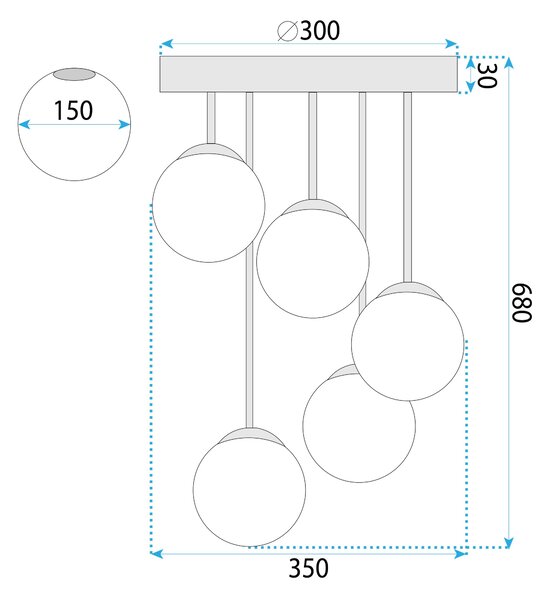 Toolight Rea, LAMP APP1816-5CPR BLACK, OSW-00666