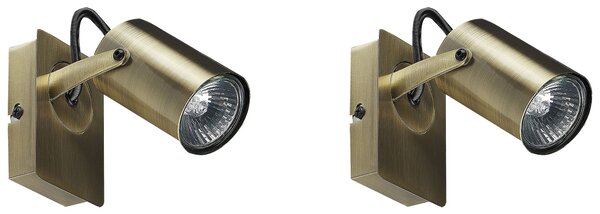 Sada 2 bodových lamp KLIP Nastavitelná Kov Mosazná