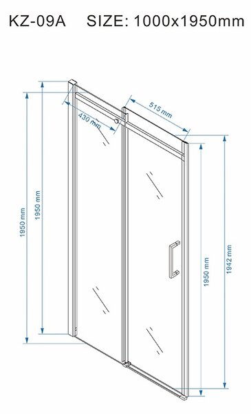 BPS-koupelny Posuvné sprchové dveře HYD-PD09A 100 zlatá/transparent pro instalaci do niky - bez vaničky