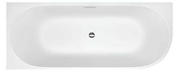 BPS-koupelny Volně stojící rohová akrylátová vana HYD-MER509C2 levá 160x75 bílá, odtokový komplet chrom