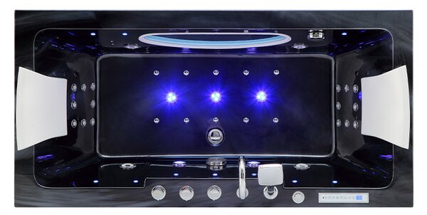 BPS-koupelny Hydromasážní vana HYD-IR933C-BL 170x84 ČERNÝ MRAMOR s ohřevem vody