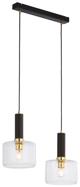 Jupiter 1847 - VA2 - Lustr na lanku VANES 2xE27/60W/230V mosaz/černá