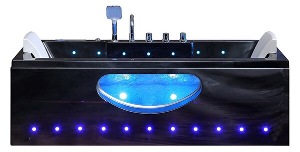BPS-koupelny Hydromasážní vana HYD-IR933C-BL 170x84 ČERNÝ MRAMOR s ohřevem vody