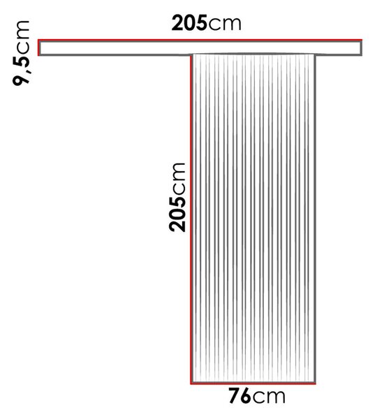Posuvné interiérové dveře MIDLAND - 70 cm, dub kraft / černé