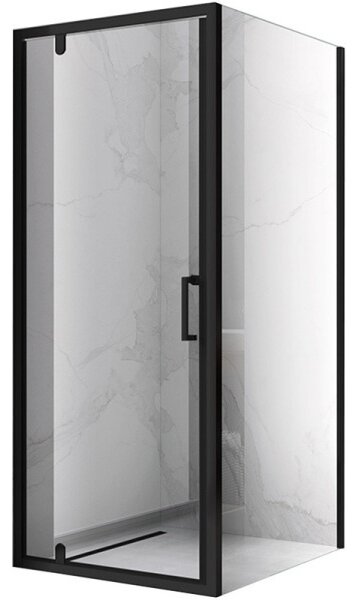 BPS-koupelny Čtvercový sprchový kout HYD-SK04C 90x90 černá/transparent + vanička HYD-SSV-SSV-RIKO černá