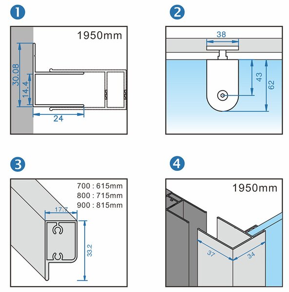 BPS-koupelny Čtvercový sprchový kout HYD-SK04C 90x90 černá/transparent + vanička HYD-SSV-SSV-RIKO černá