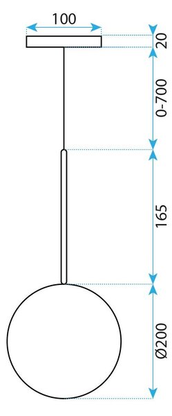Toolight Skleněné kulovité svítidlo 20cm APP1684-1CP chrom