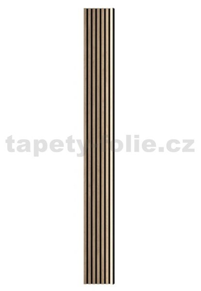 Akustické dekorační panely 7 lamel LED, dub saragossa 3D lamely na filcovém podkladu, rozměr 270 x 30 cm, IMPOL TRADE
