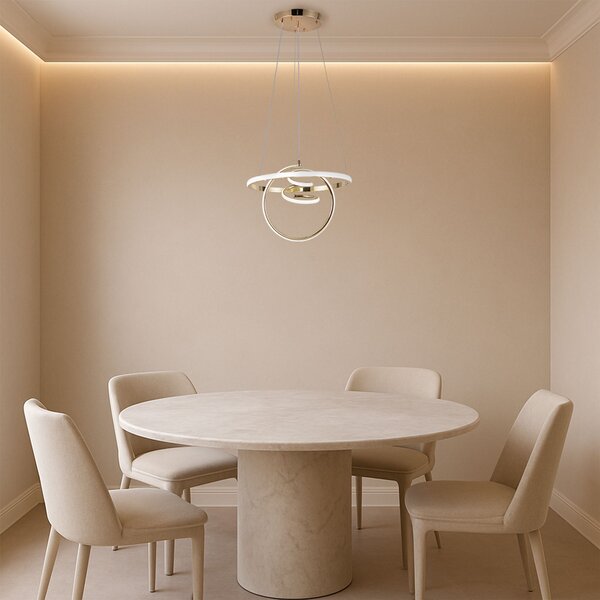Toolight Toolight, LED závěsné svítidlo 3x20W, 4000K, G066-CP, zlatá lesklá, OSW-08699
