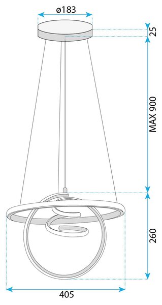 Toolight Toolight, LED závěsné svítidlo 3x20W, 4000K, G066-CP, zlatá lesklá, OSW-08699