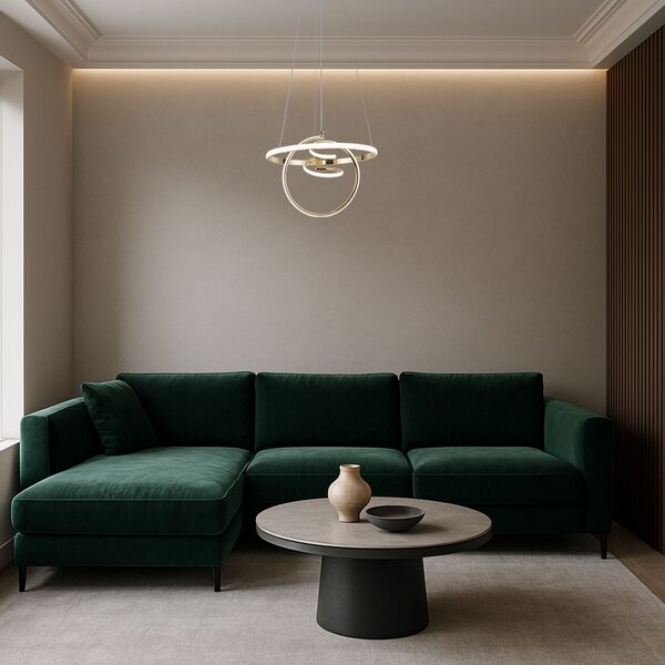 Toolight Toolight, LED závěsné svítidlo 3x20W, 4000K, G066-CP, zlatá lesklá, OSW-08699