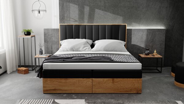 Kontinentální postel 180x200 PRUNELLA - černá