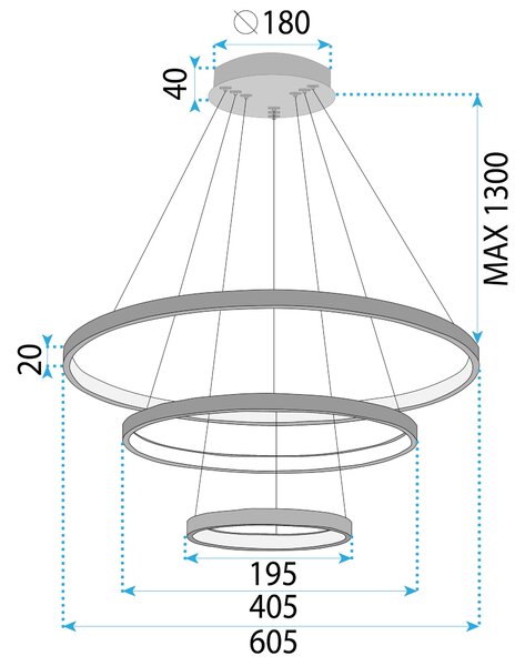 Toolight Toolight, LED stropní osvětlení 61cm, 80W, 3000K, LHJ013-CP3, černá, OSW-60007