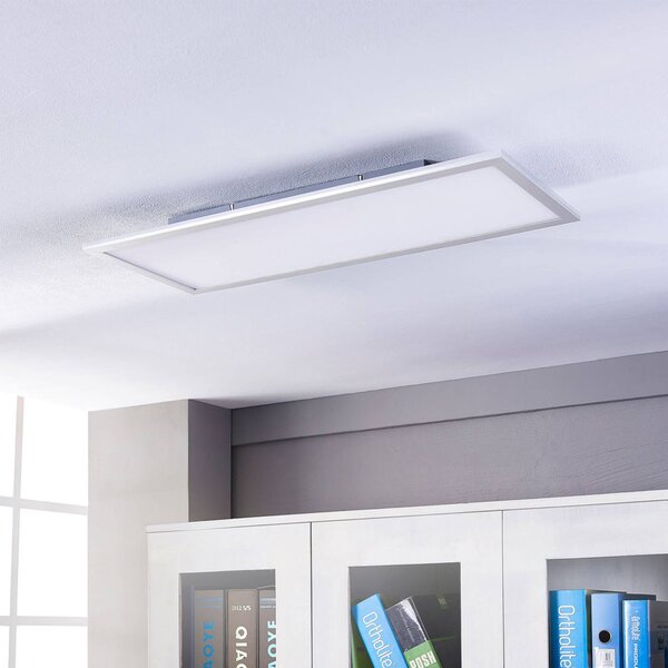 Lindby LED panel Livel, 4000K, 80 cm x 30 cm, stříbrný, kovový, Hliník / šedá / zinek, Kuchyň, Plast, Moderní