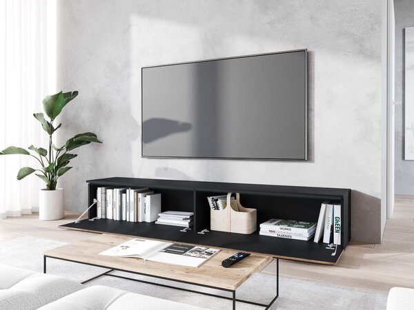 TV stolek s LED osvětlením 180 cm WILLA D - černý grafit 2