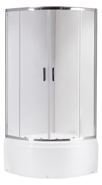 BPS-koupelny Čtvrtkruhový sprchový kout HYD-RK-MAJ80CH 80x80 cm, chrom v setu s hlubokou sprchovou vaničkou