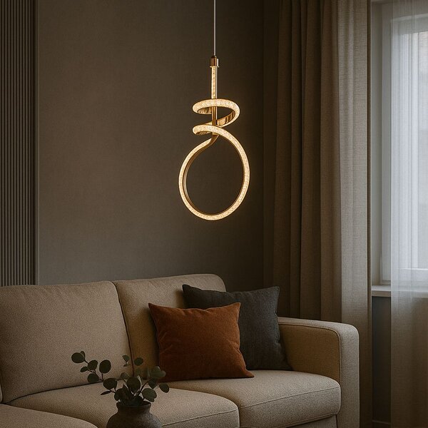 Toolight Toolight, LED závěsné svítidlo, 24W, 4000K, G071-CP, zlatá, OSW-08669
