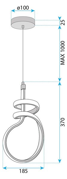 Toolight Toolight, LED závěsné svítidlo, 24W, 4000K, G071-CP, zlatá, OSW-08669