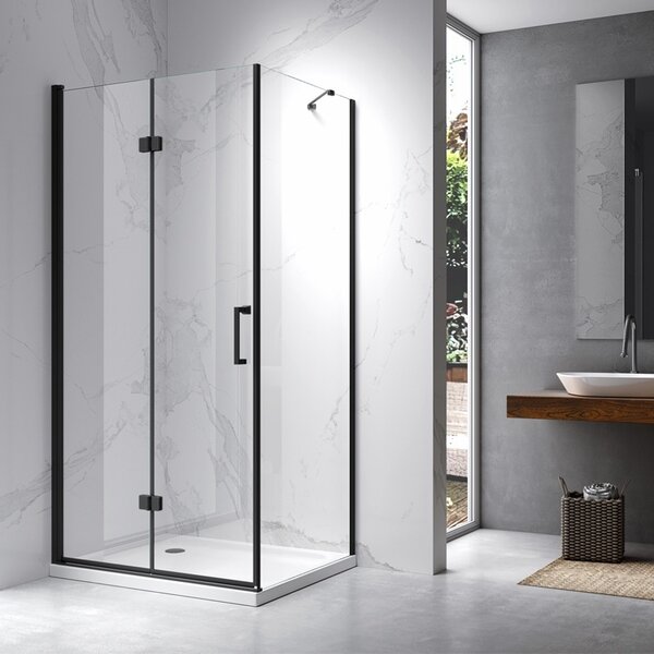 BPS-koupelny Obdélníkový sprchový kout HYD-OK20F 120x80 černá/transparent - bez vaničky