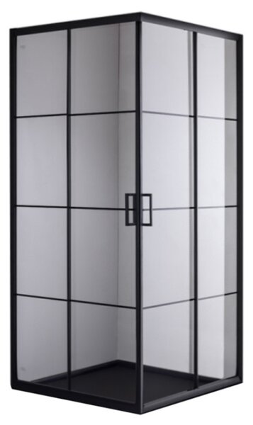 BPS-koupelny Čtvercový sprchový kout HYD-SK32A 80x80 černý/transparent - bez vaničky